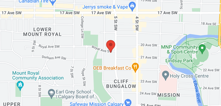 map of 609 Royal Avenue SW